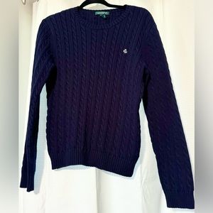 Polo Ralph Lauren Women's Cotton Cable Knit Sweater Navy